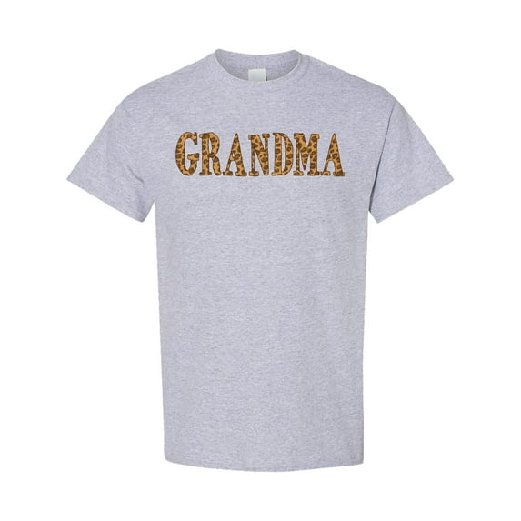 Inktastic Grandma in Leopard Print T-Shirt