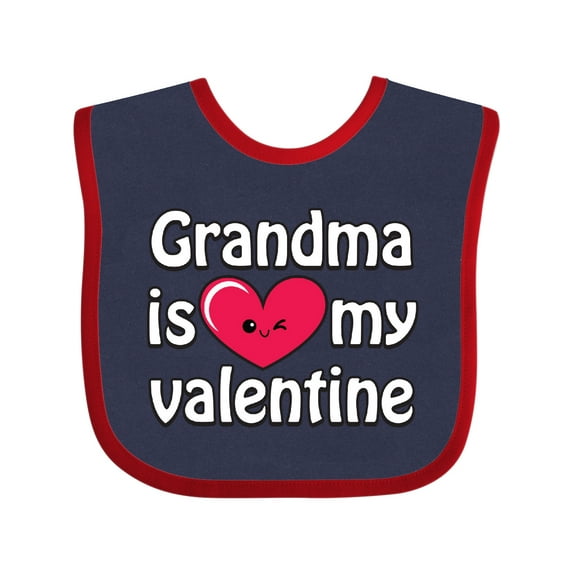 Inktastic Grandma is My Valentine Boys or Girls Baby Bib