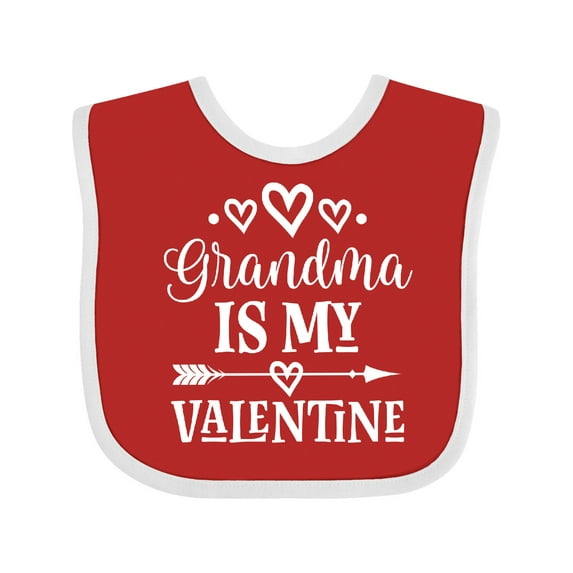 Inktastic Grandma is My Valentine Boys or Girls Baby Bib