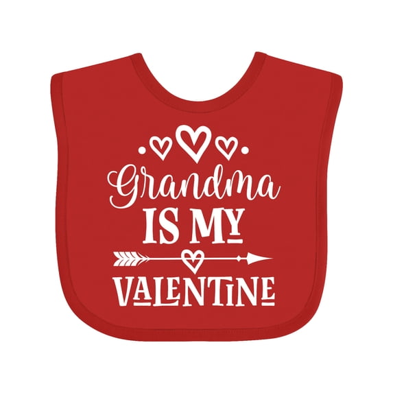Inktastic Grandma is My Valentine Boys or Girls Baby Bib