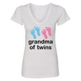 thumbnail image 1 of Inktastic Grandma of Twins Boy Girl Women's V-Neck T-Shirt, 1 of 5