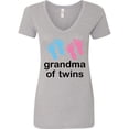 thumbnail image 1 of Inktastic Grandma of Twins Boy Girl Women's V-Neck T-Shirt, 1 of 5