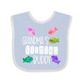 thumbnail image 1 of Inktastic Grandma's Fishing Buddy with Colorful Fish Boys or Girls Baby Bib, 1 of 4