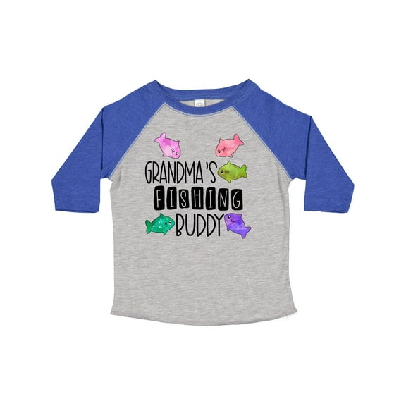 Inktastic Grandma's Fishing Buddy with Colorful Fish Boys or Girls Toddler T-Shirt