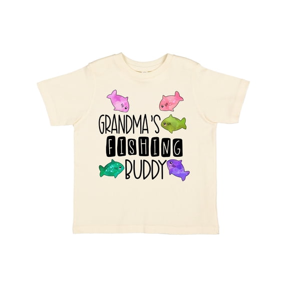 Inktastic Grandma's Fishing Buddy with Colorful Fish Boys or Girls Toddler T-Shirt