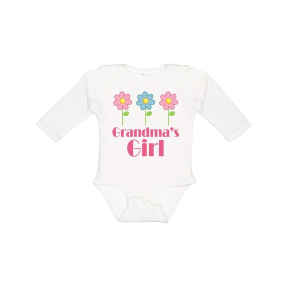 Inktastic Grandma's Girl Grandaughter Girls Long Sleeve Baby Bodysuit
