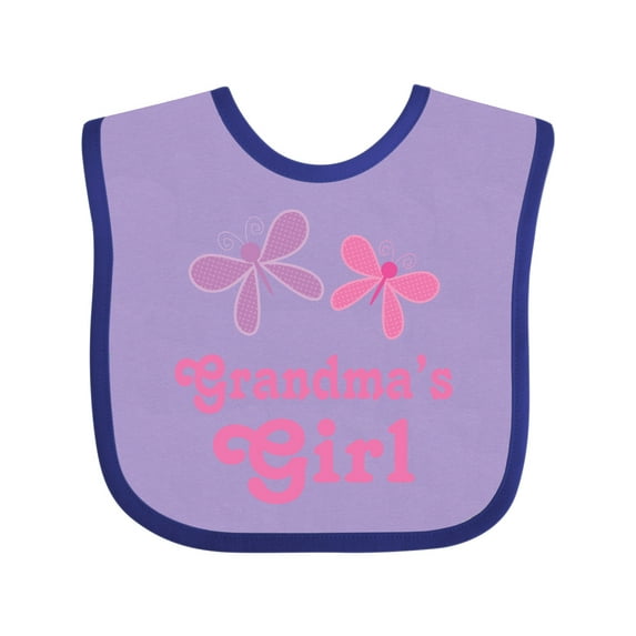 Inktastic Grandma's Girl Grandchild Butterfly Girls Baby Bib