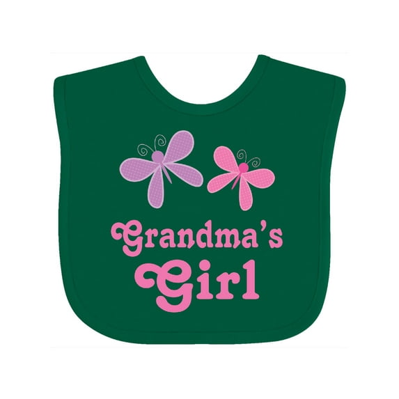 Inktastic Grandma's Girl Grandchild Butterfly Girls Baby Bib