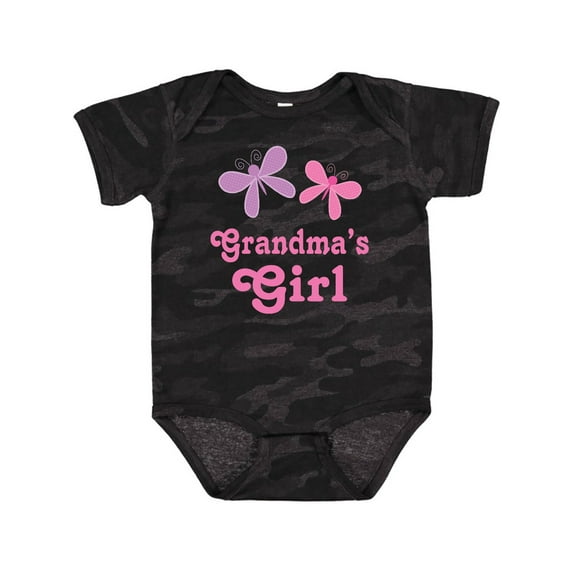 Inktastic Grandma's Girl Grandchild Butterfly Girls Baby Bodysuit
