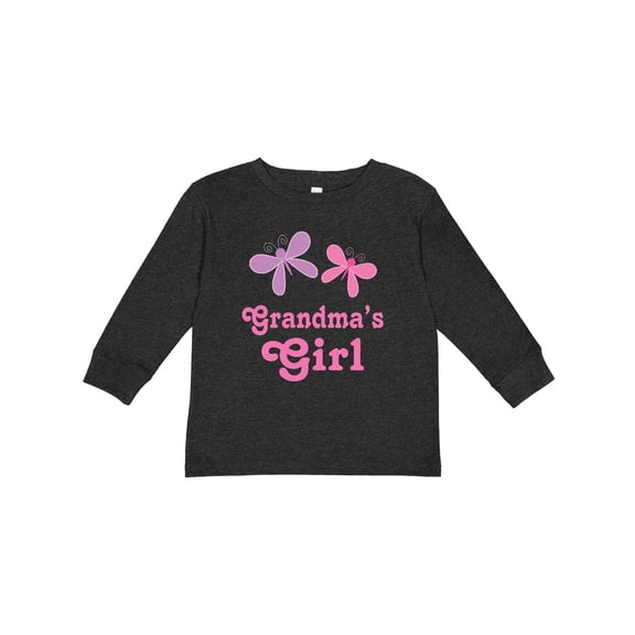 Inktastic Grandma's Girl Grandchild Butterfly Girls Long Sleeve Toddler T-Shirt