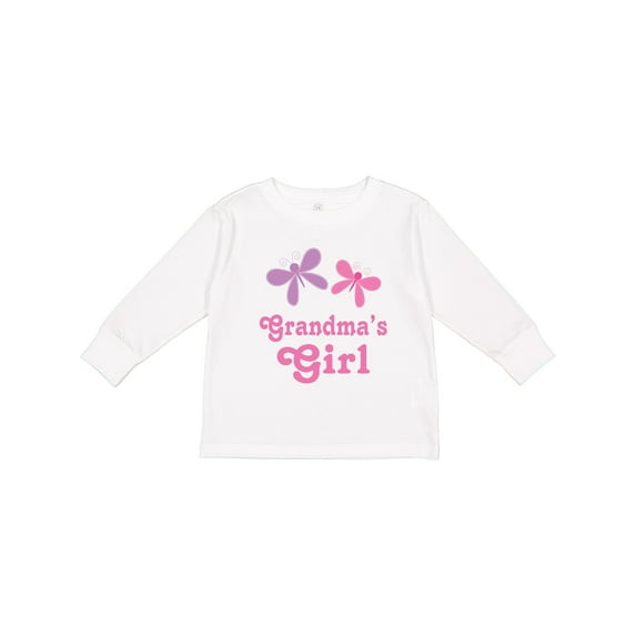 Inktastic Grandma's Girl Grandchild Butterfly Girls Long Sleeve Toddler T-Shirt