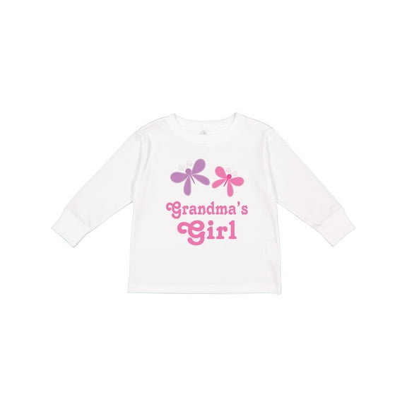 Inktastic Grandma's Girl Grandchild Butterfly Girls Long Sleeve Toddler T-Shirt