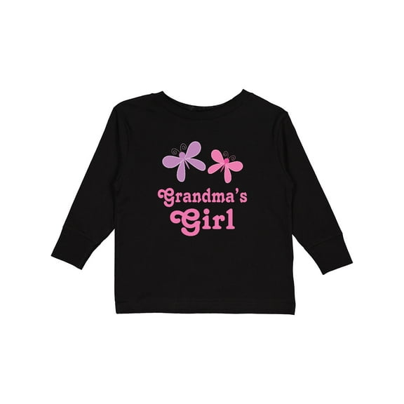 Inktastic Grandma's Girl Grandchild Butterfly Girls Long Sleeve Toddler T-Shirt