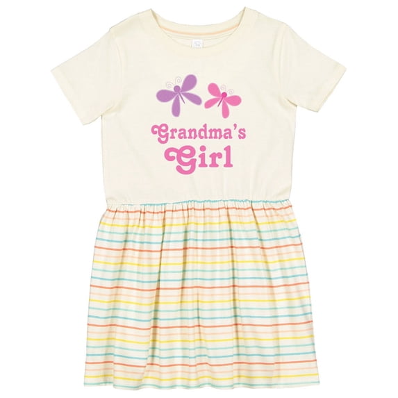 Inktastic Grandma's Girl Grandchild Butterfly Girls Toddler Dress