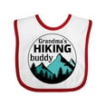 thumbnail image 1 of Inktastic Grandma's Hiking Buddy with Mountains and Trees Boys or Girls Baby Bib, 1 of 4