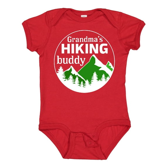 Inktastic Grandma's Hiking Buddy with Mountains and Trees Boys or Girls Baby Bodysuit