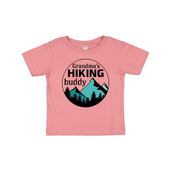 Inktastic Grandma's Hiking Buddy with Mountains and Trees Boys or Girls Baby T-Shirt