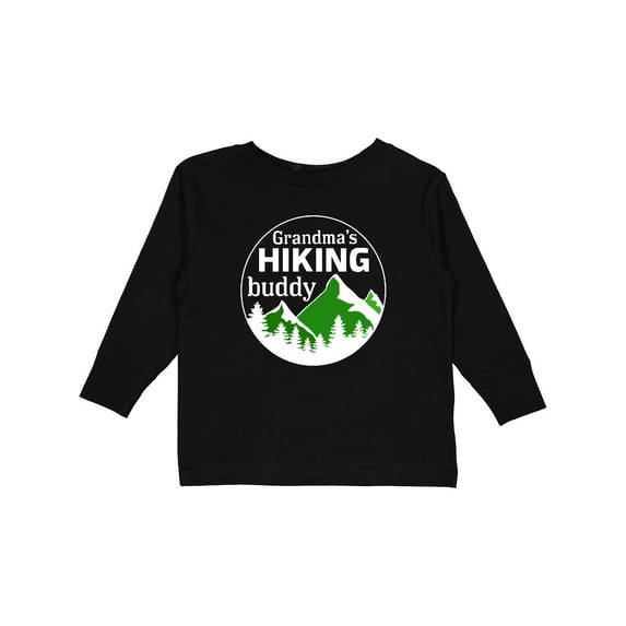 Inktastic Grandma's Hiking Buddy with Mountains and Trees Boys or Girls Long Sleeve Toddler T-Shirt