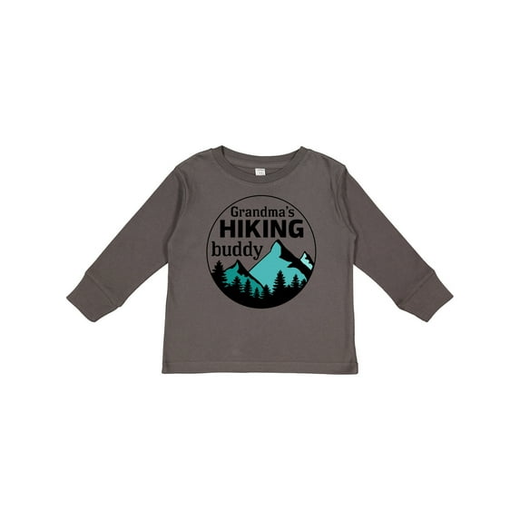 Inktastic Grandma's Hiking Buddy with Mountains and Trees Boys or Girls Long Sleeve Toddler T-Shirt