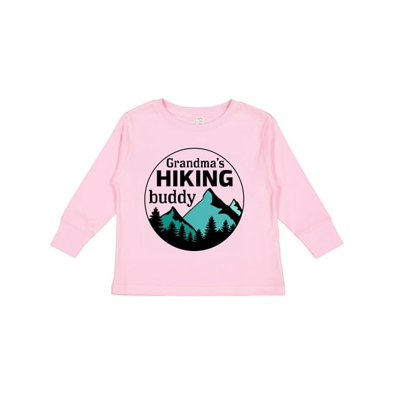 Inktastic Grandma's Hiking Buddy with Mountains and Trees Boys or Girls Long Sleeve Toddler T-Shirt
