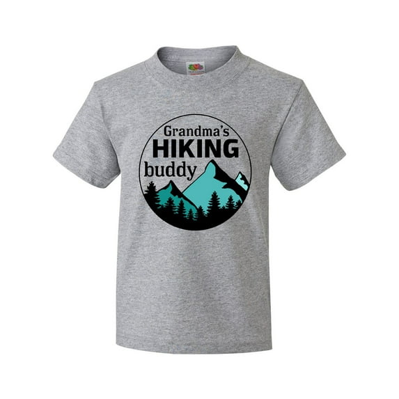 Inktastic Grandma's Hiking Buddy with Mountains and Trees Youth T-Shirt