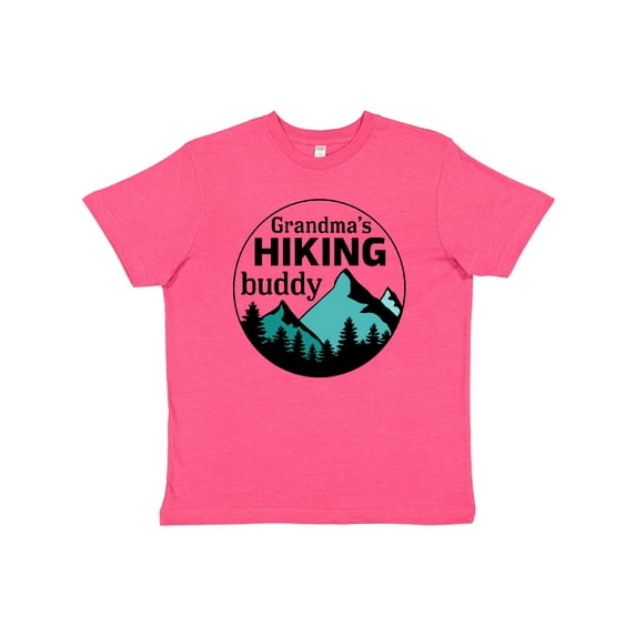 Inktastic Grandma's Hiking Buddy with Mountains and Trees Youth T-Shirt
