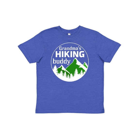 Inktastic Grandma's Hiking Buddy with Mountains and Trees Youth T-Shirt