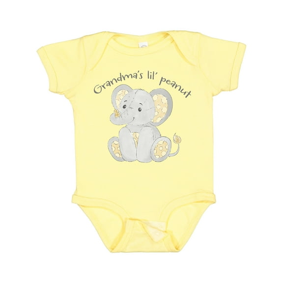 Inktastic Grandma's Lil' Peanut Polka Dot Elephant Boys or Girls Baby Bodysuit