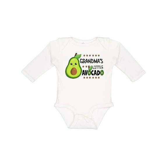 Inktastic Grandma's Little Avocado with Cute Baby Avocado Boys or Girls Long Sleeve Baby Bodysuit