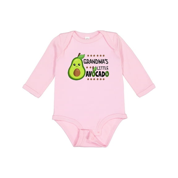 Inktastic Grandma's Little Avocado with Cute Baby Avocado Boys or Girls Long Sleeve Baby Bodysuit