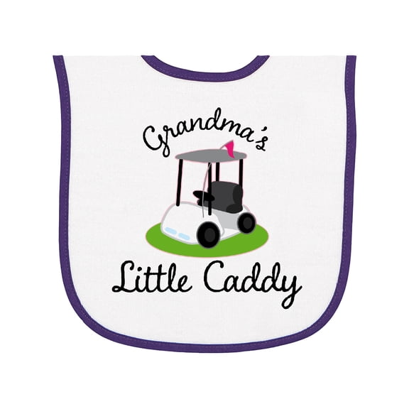 Inktastic Grandma's Little Caddy Golf Baby Terry Cloth Bib