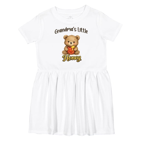 Inktastic Grandma's Little Honey Bear Girls Toddler Dress