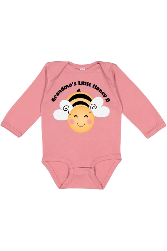 Grandma's Little Honey Bee Boys or Girls Long Sleeve Baby Bodysuit