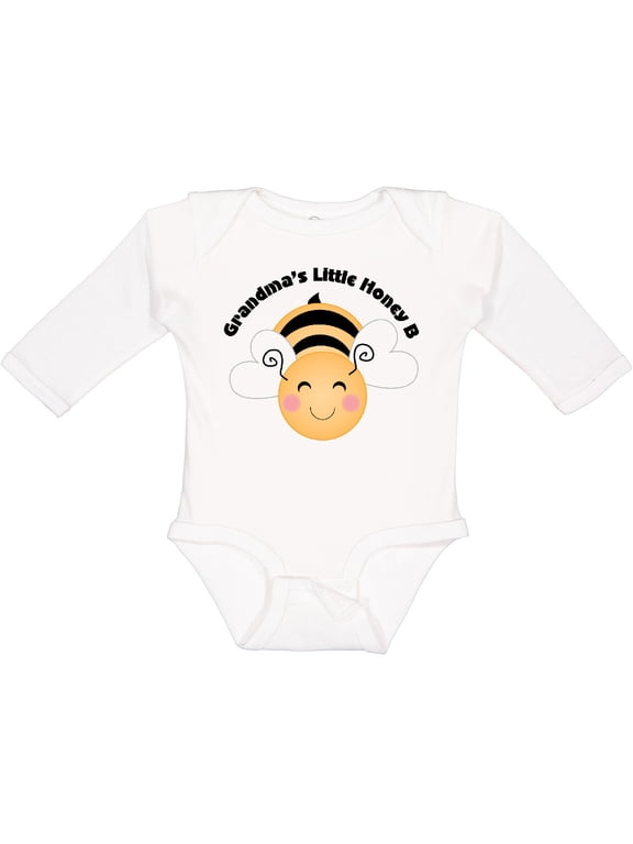 Grandma's Little Honey Bee Boys or Girls Long Sleeve Baby Bodysuit