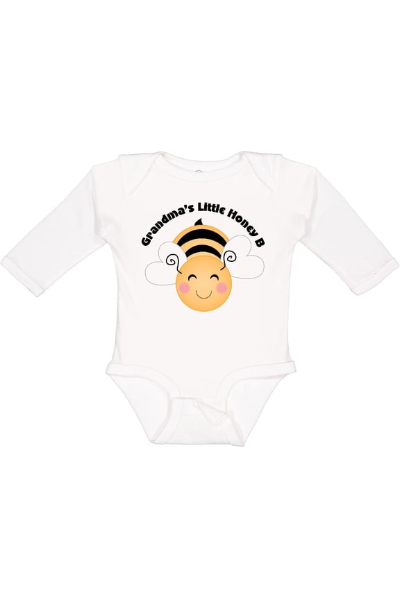 Grandma's Little Honey Bee Boys or Girls Long Sleeve Baby Bodysuit