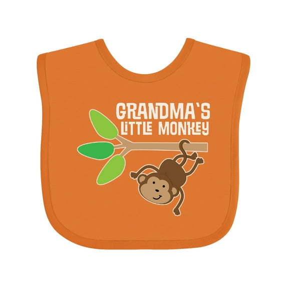 Inktastic Grandma's Little Monkey Grandchild Boys or Girls Baby Bib