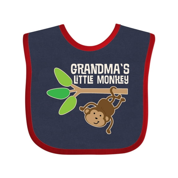 Inktastic Grandma's Little Monkey Grandchild Boys or Girls Baby Bib