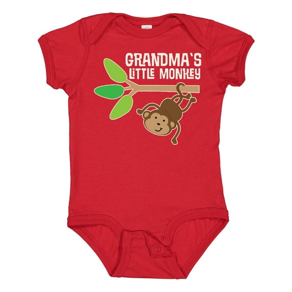 Inktastic Grandma's Little Monkey Grandchild Boys or Girls Baby Bodysuit