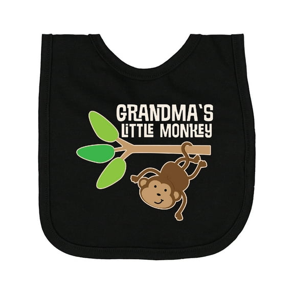 Inktastic Grandma's Little Monkey Grandchild Newborn Bib