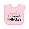 thumbnail image 1 of Inktastic Grandma's Princess Crown and Flowers Girls Baby Bib, 1 of 4