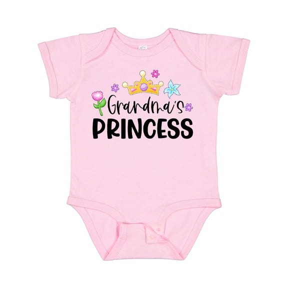 Inktastic Grandma's Princess Crown and Flowers Girls Baby Bodysuit