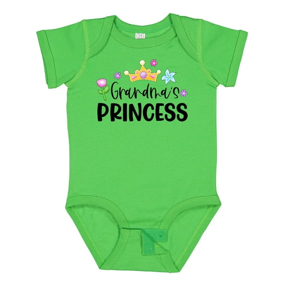 Inktastic Grandma's Princess Crown and Flowers Girls Baby Bodysuit