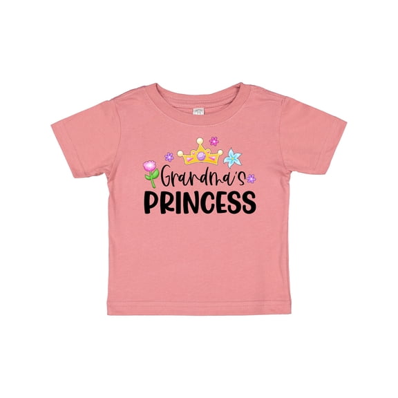 Inktastic Grandma's Princess Crown and Flowers Girls Baby T-Shirt