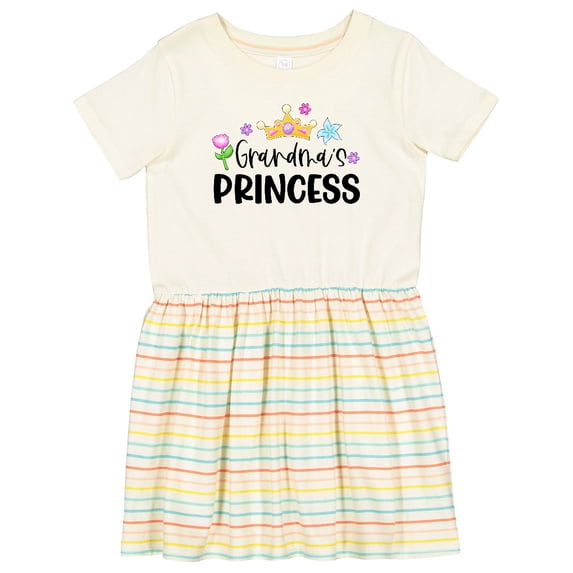 Inktastic Grandma's Princess Crown and Flowers Girls Toddler Dress