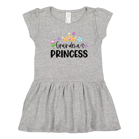 Inktastic Grandma's Princess Crown and Flowers Girls Toddler Dress