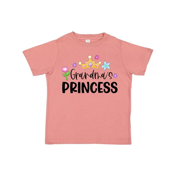 Inktastic Grandma's Princess Crown and Flowers Girls Toddler T-Shirt