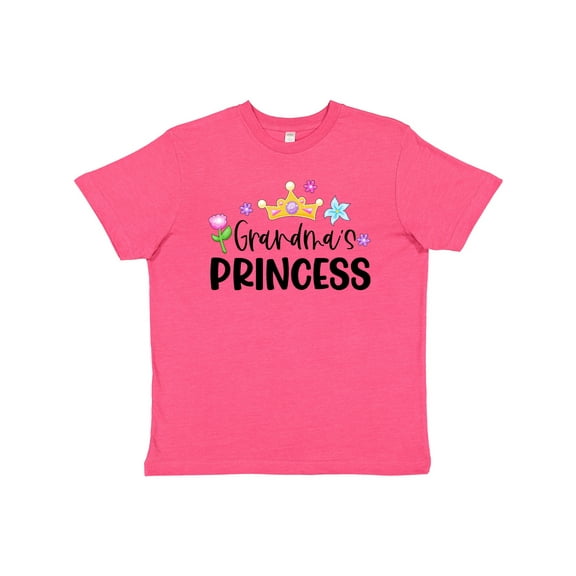 Inktastic Grandma's Princess Crown and Flowers Youth T-Shirt