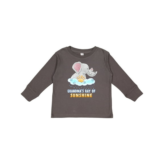 Inktastic Grandma's Ray Of Sunshine Cute Elephants Rainclouds and Sun Boys or Girls Long Sleeve Toddler T-Shirt