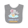 thumbnail image 1 of Inktastic Grandma's Ray of Sunshine Cute Elephants Rainclouds and Sun Boys or Girls Baby Bib, 1 of 4