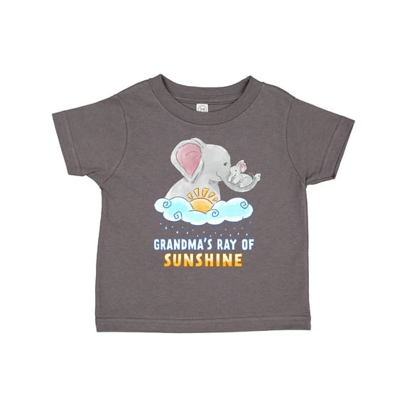 Inktastic Grandma's Ray of Sunshine Cute Elephants Rainclouds and Sun Boys or Girls Toddler T-Shirt